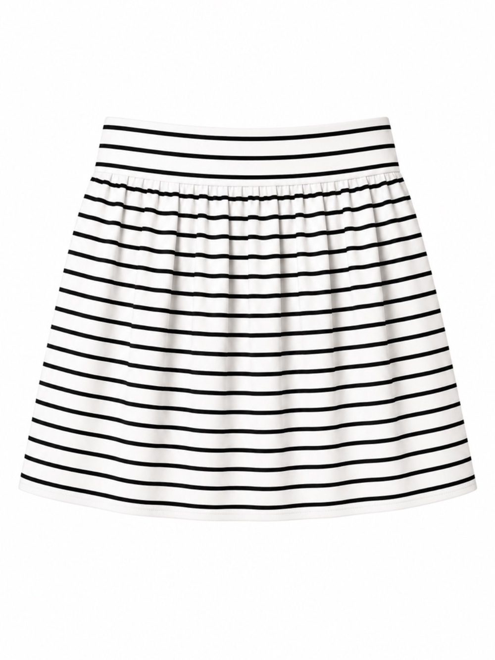 The Limited White and Black Striped A-Line Pleated Skater Skirt (270)
